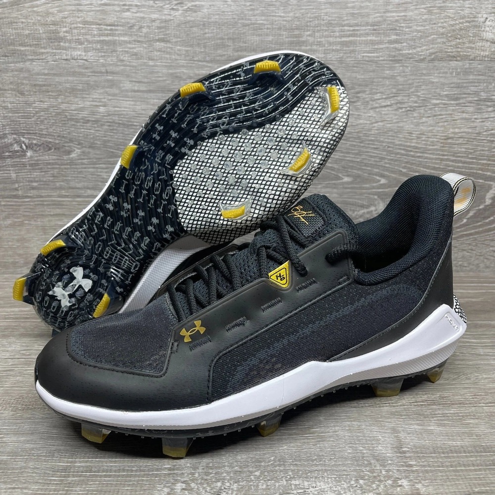 Under Armour Harper 6 Low ST Baseball Cleats Mens 9 Black Gold 3024320-001